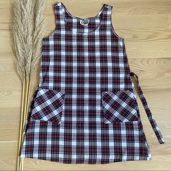 Vintage Plaid Mini Sheath Dress